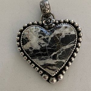 Cali Coast Jewelry Etsy Southwestern Sterling Silver WHITE BUFFALO HEART Pendant